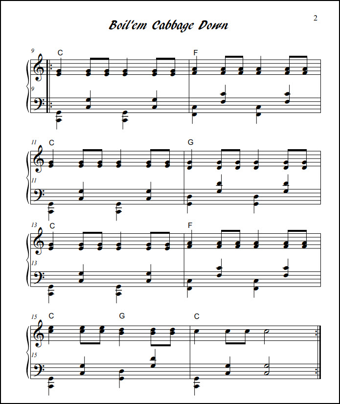 Boil'em Cabbage piano duet