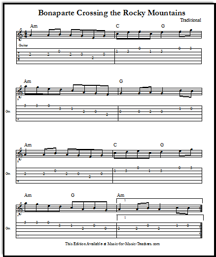 Bluegrass sheet music Bonaparte