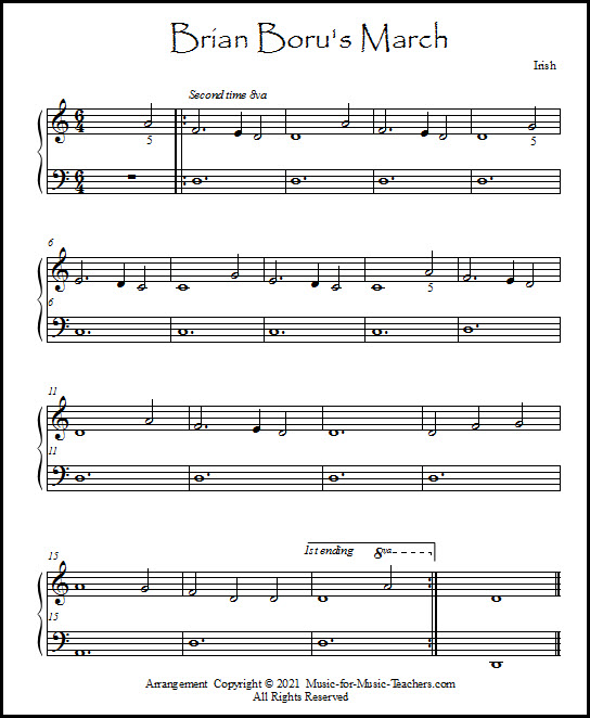 Doubled timing for piano sheet music