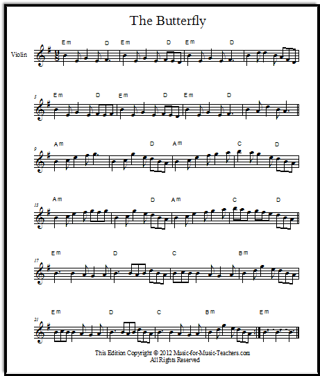 free irish fiddle sheet music The Butterfly