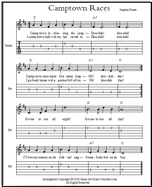 Camptown Races solo for guitar