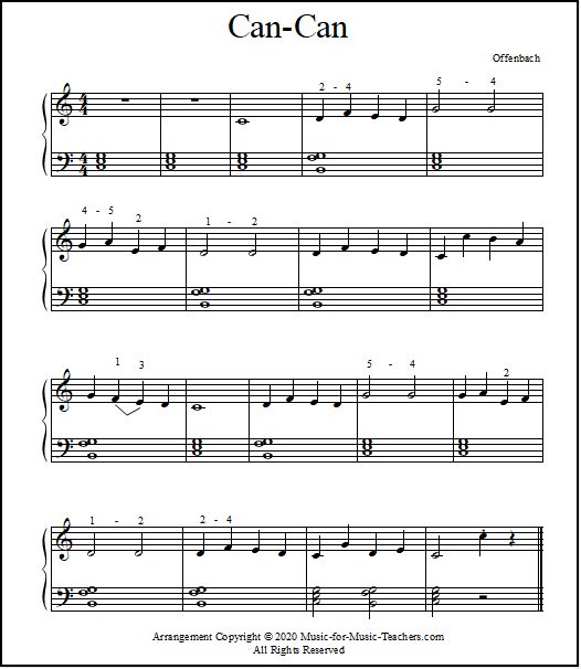 Can-Can sheet music for piano