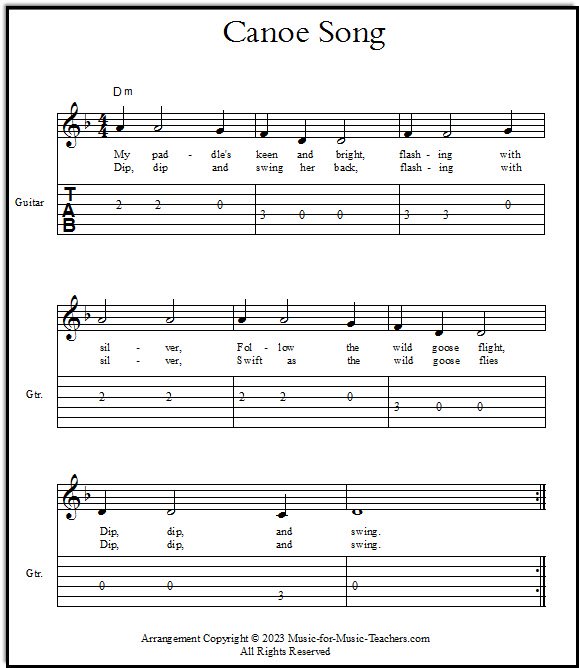 Canoe Song chords