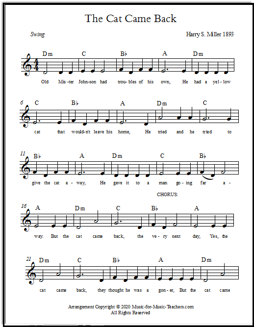 Easy piano sheet music