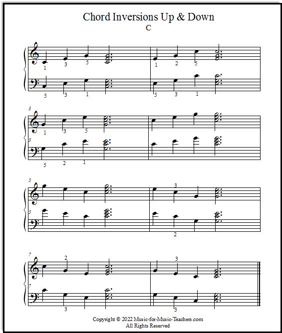 Chord inversions for piano students