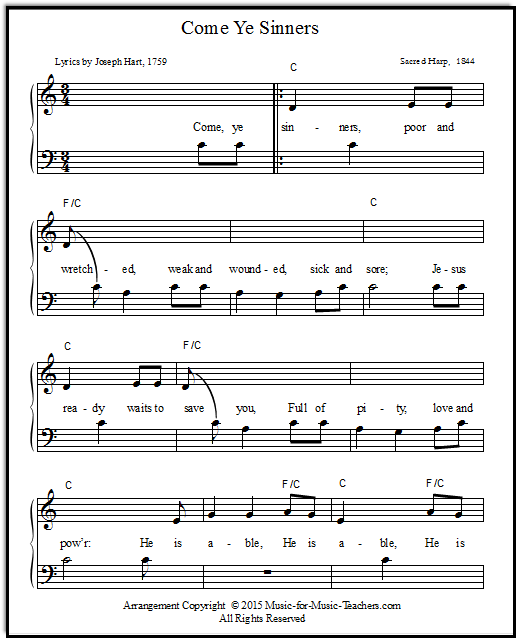 free beginner piano sheet music