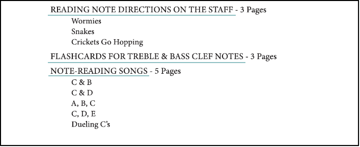 Table of Contents page 2 of the piano book Songs Old and Songs New