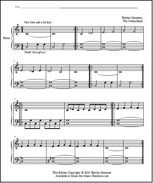 Free Kids Sheet Music for piano