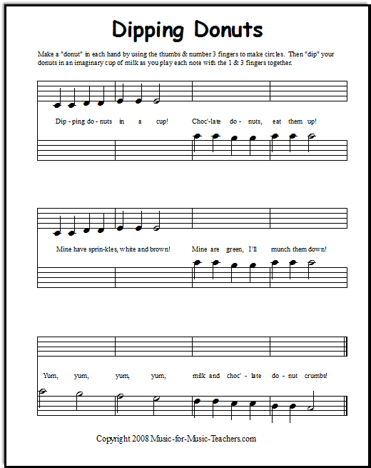 Piano song for beginners Dipping Donuts