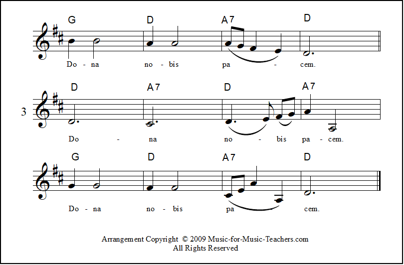 Dona nobis pacem, a round for singers