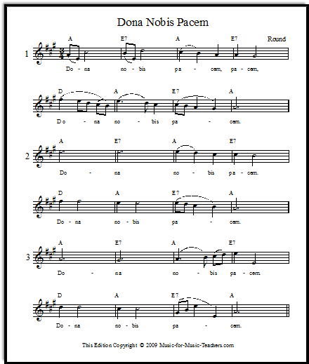 Singing round sheet music