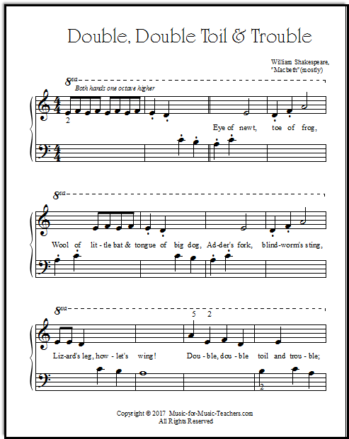 Double Double Toil and Trouble piano sheet music