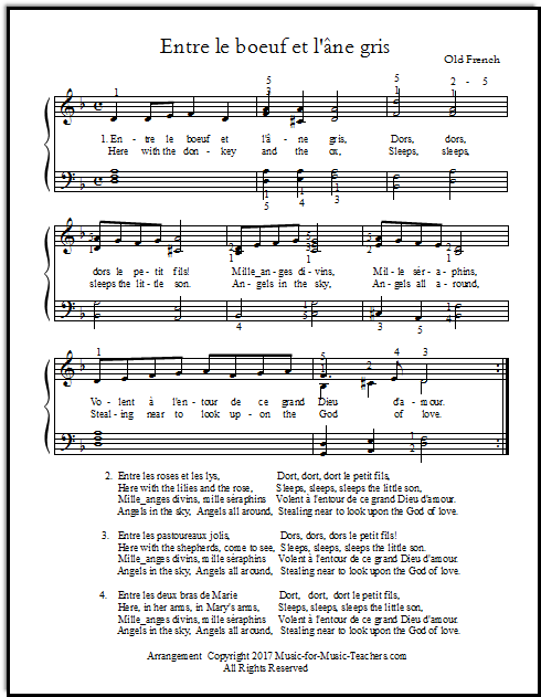 Entre le boeuf for piano with fingering