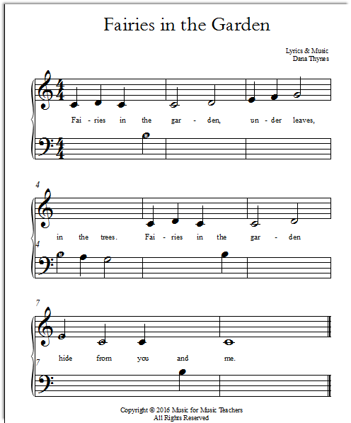 Easy piano song about Fairies