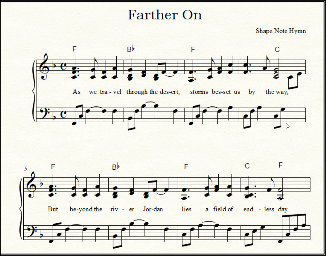 Hymn sheet music