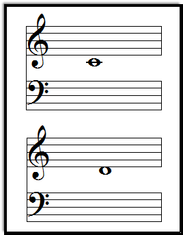 big music note flashcards for games with students