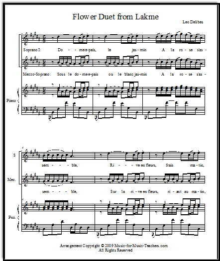 The Flower Duet from Lakme, shortened arrangement