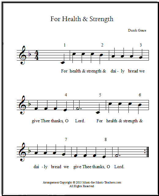 Prayer for Thanksgiving - free sheet music round to sing!