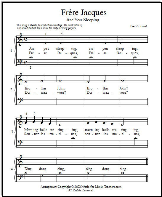 Piano sheet music Are You Sleeping Brother John