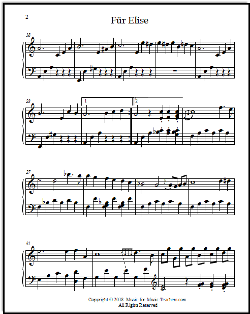 Free Fur Elise Sheet Music Beautifully Readable Copies