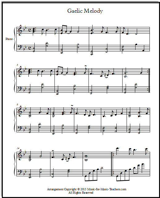 Gaelic Melody is an example of songs for After Year Three