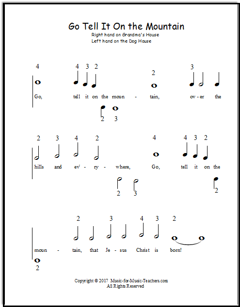 Go Tell It On the Mountain piano song