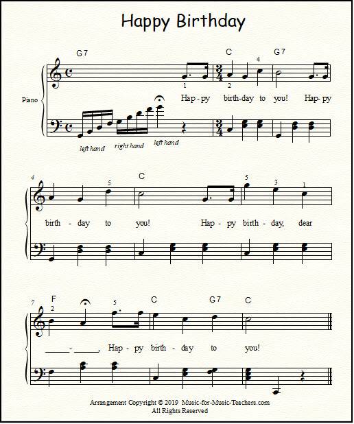 xylophone chords happy birthday