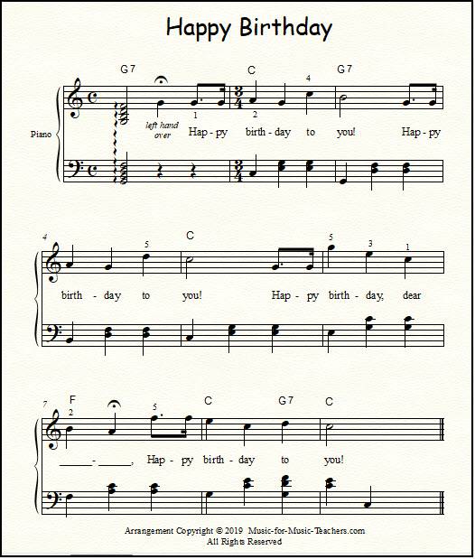 xylophone chords happy birthday