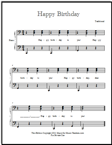 Duet chords for Happy Birthday