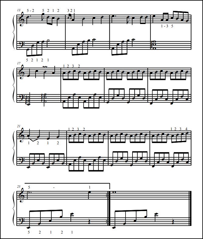 Printable sheet music Harp Ballad
