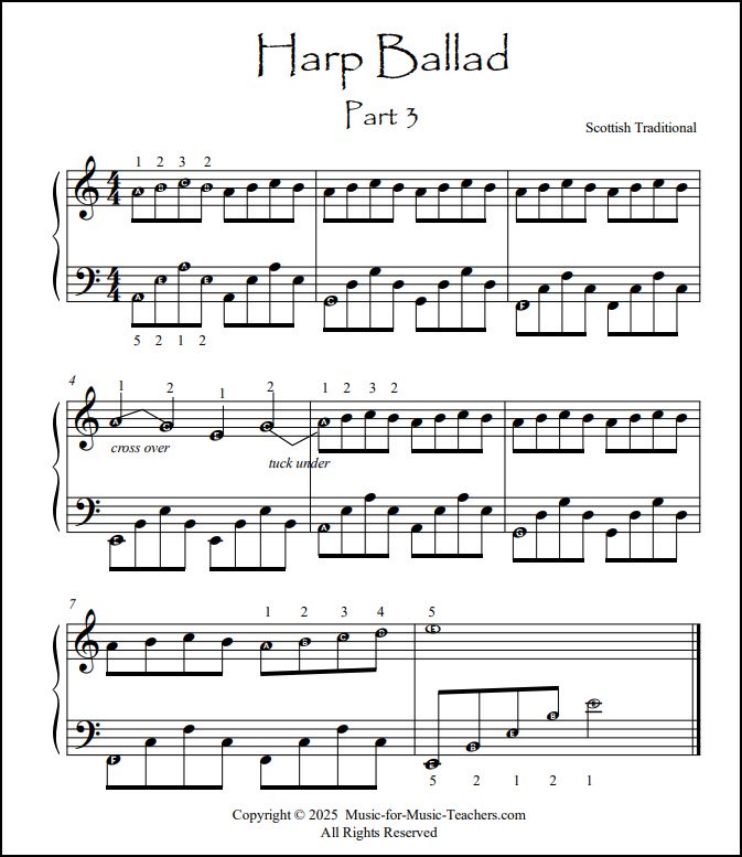 Harp Ballad song for piano