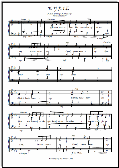 Sheet music for mass