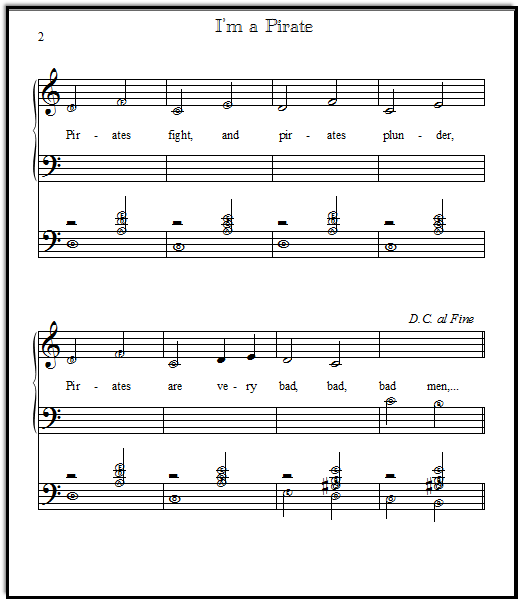 Pirate song piano duet