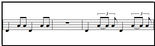 How SWING rhythm is notated, with regular eighth notes