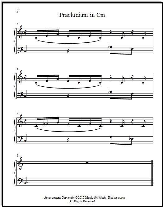 Bach's Little Prelude in Cm for piano page 2