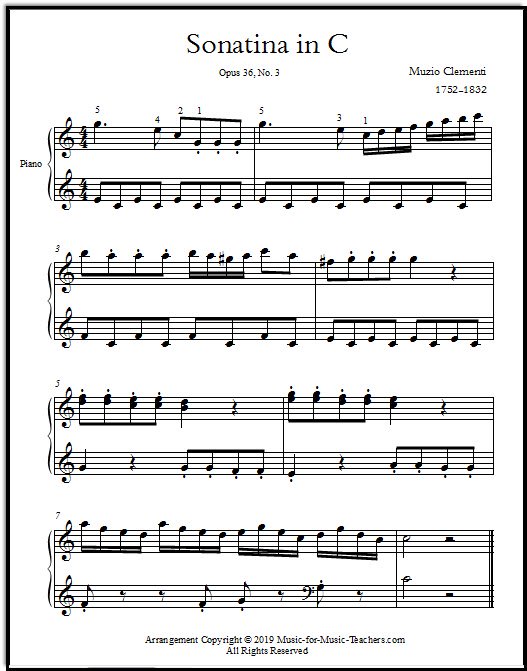 Clementi piano Sonata sheet music