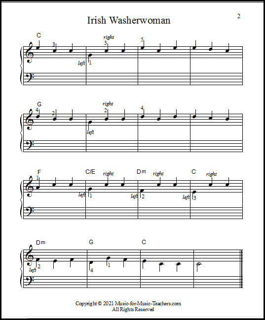 piano sheet music Irish tune