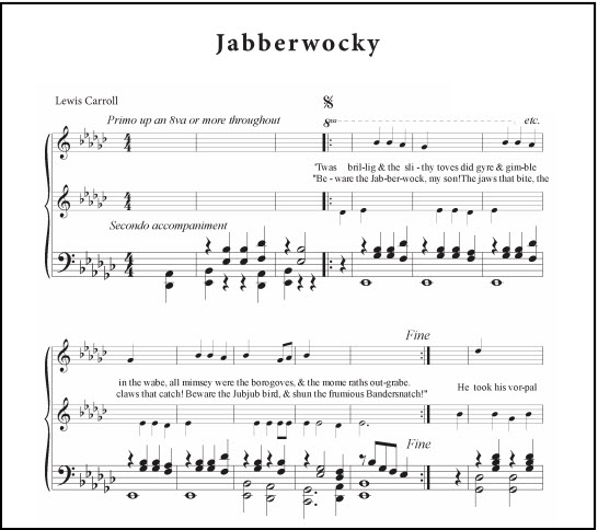 Jabberwocky piano accompaniment duet part