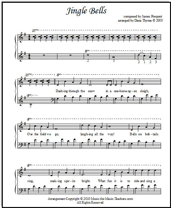 Jingle Bells fancy arrangement for piano