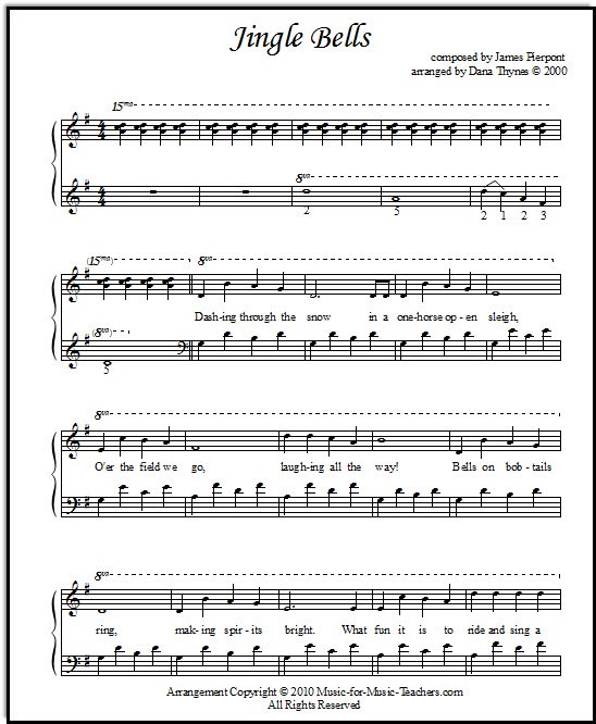 Jingle Bells fancy arrangement for piano