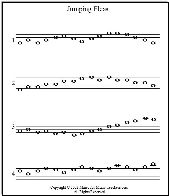 Reading a music staff exercise