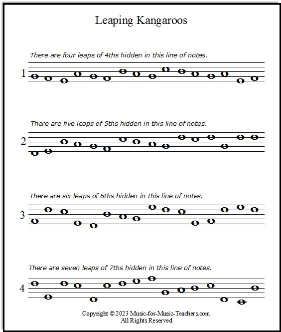 Musical intervals for sightreading