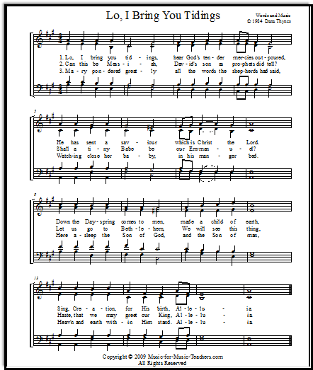 Lo, I Bring You Tidings Christmas song with Bible lyrics