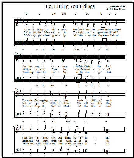 Free online Christmas choral music "Lo, I Bring You Tidings"