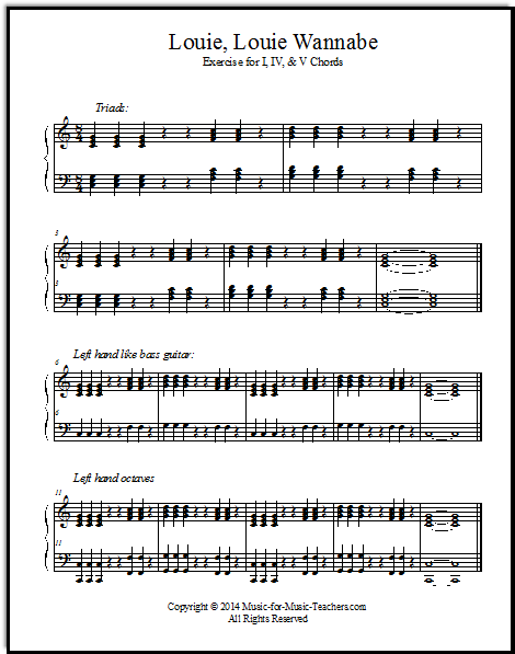 The 3 main chords: I, IV, and V, introduced as the background to 