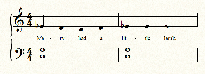 Mary Had a Little Lamb MINOR melody - changing the "E" to "E flat"