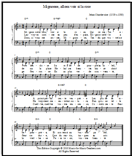 French song sheet music