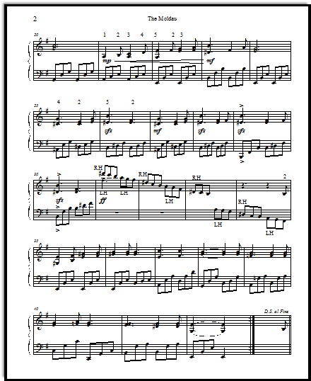 Ma Vlast or Die Moldau by Smetana piano sheet music