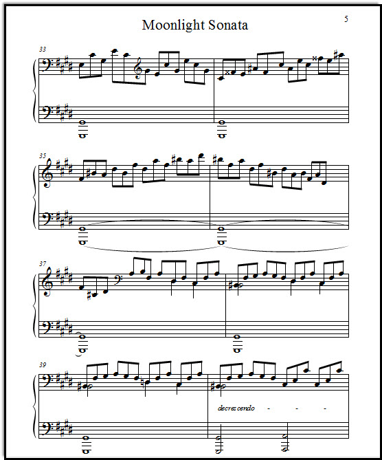 Moonlight Sonata easy sheet music