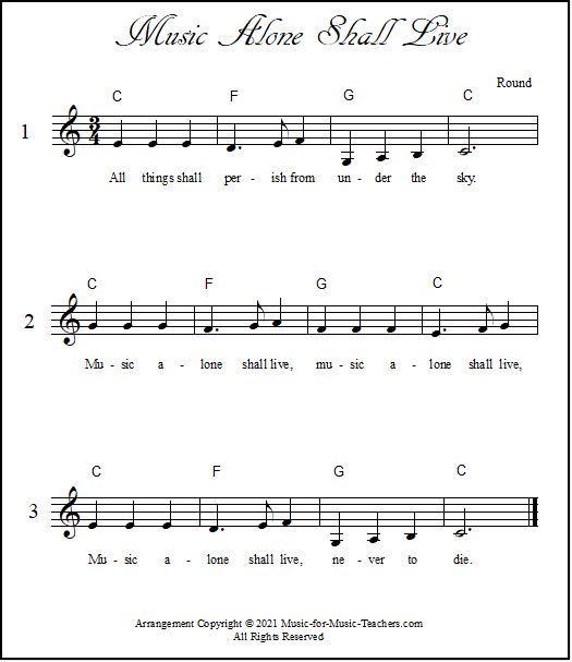 Vocal round key of C